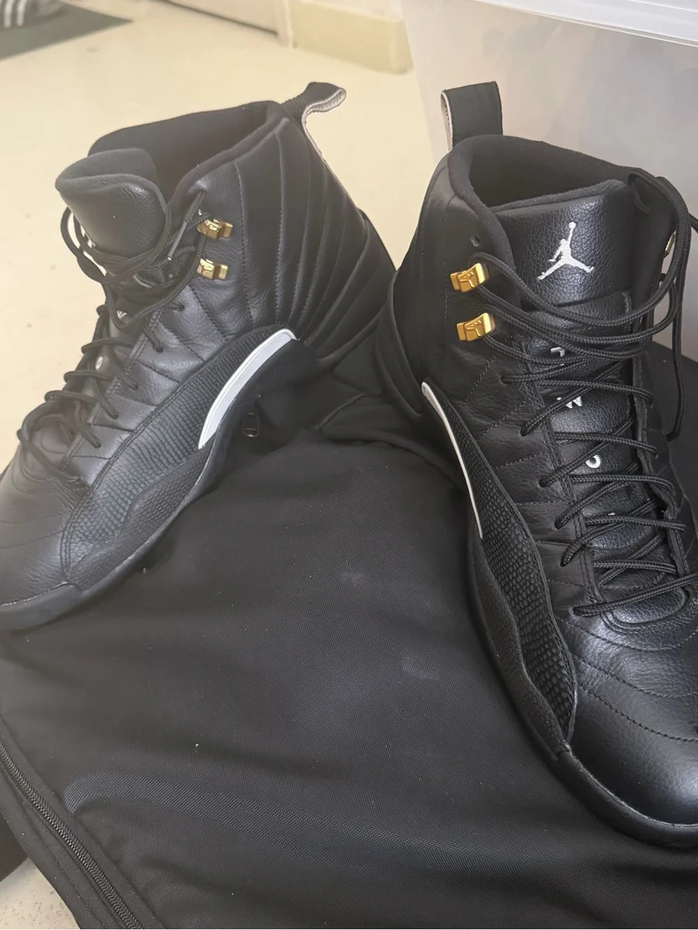 Jordan Men's Black Sneakers with Gold Accents